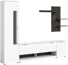 Wohnwand >Ben< in Weiß - 250x190x35cm (BxHxT)