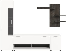Wohnwand >Ben< in Weiß - 250x190x35cm (BxHxT)
