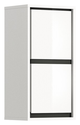 Hängeschrank >Jaru< in Weiß Hochglanz - 35x69x24cm (BxHxT)