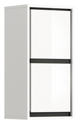 Hängeschrank >Jaru< in Weiß Hochglanz - 35x69x24cm (BxHxT)