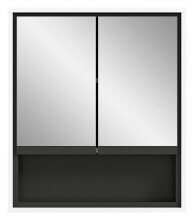 Badezimmerspiegelschrank >Jaru< in Weiß Hochglanz - 60x69x16cm (BxHxT)