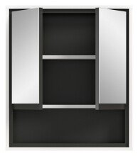 Badezimmerspiegelschrank >Jaru< in Weiß Hochglanz - 60x69x16cm (BxHxT)