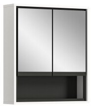 Badezimmerspiegelschrank >Jaru< in Weiß Hochglanz - 60x69x16cm (BxHxT)