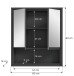 Badezimmerspiegelschrank >Jaru< in Anthrazit / Nox Oak - 60x69x16cm (BxHxT)