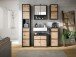 Badezimmerspiegelschrank >Jaru< in Anthrazit / Nox Oak - 60x69x16cm (BxHxT)