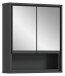 Badezimmerspiegelschrank >Jaru< in Anthrazit / Nox Oak - 60x69x16cm (BxHxT)