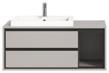 Waschtisch-Set >Jaru< in Grau - 100x48x48cm (BxHxT)