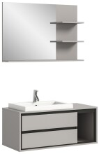 Badezimmer-Set >Jaru< in Grau - 100x192x48cm (BxHxT)
