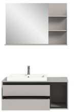 Badezimmer-Set >Jaru< in Grau - 100x192x48cm (BxHxT)