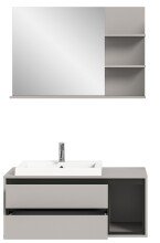 Badezimmer-Set >Jaru< in Grau - 100x192x48cm (BxHxT)