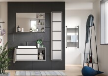 Badezimmer-Set >Jaru< in Grau - 100x192x48cm (BxHxT)