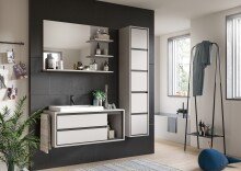Badezimmer-Set >Jaru< in Grau - 100x192x48cm (BxHxT)