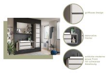 Badezimmer-Set >Jaru< in Grau - 100x192x48cm (BxHxT)