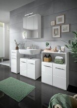 Hochschrank >Ice< in Weiß Hochglanz - 30x80x30cm (BxHxT)