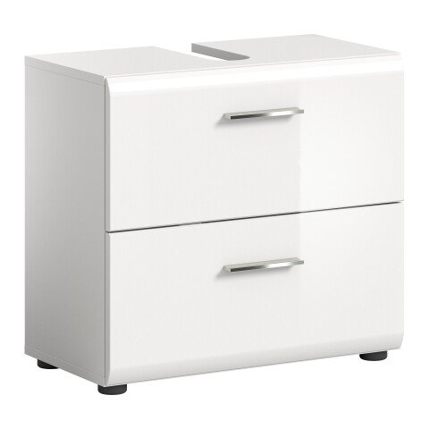 Waschbeckenunterschrank >Ice< in Weiß Hochglanz - 60x54x32cm (BxHxT)