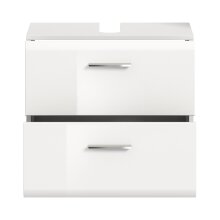 Waschbeckenunterschrank >Ice< in Weiß Hochglanz - 60x54x32cm (BxHxT)