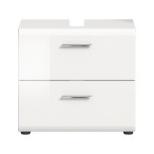 Waschbeckenunterschrank >Ice< in Weiß Hochglanz - 60x54x32cm (BxHxT)