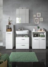 Waschbeckenunterschrank >Ice< in Weiß Hochglanz - 60x54x32cm (BxHxT)