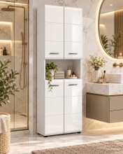 Badezimmer Hochschrank >Ice< in Weiß...