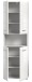 Badezimmer Hochschrank >Ice< in Weiß Hochglanz - 60x185x30cm (BxHxT)
