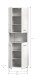 Badezimmer Hochschrank >Ice< in Weiß Hochglanz - 60x185x30cm (BxHxT)