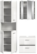 Badezimmer-Set >Ice< in Weiß Hochglanz - 135x190x32cm (BxHxT)