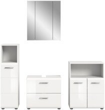 Badezimmer-Set >Ice< in Weiß Hochglanz -...