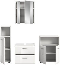 Badezimmer-Set >Ice< in Weiß Hochglanz - 180x190x32cm (BxHxT)