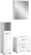 Badezimmer-Set >Ice< in Weiß Hochglanz -...