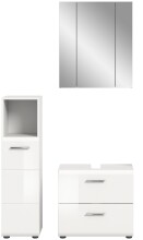 Badezimmer-Set >Ice< in Weiß Hochglanz - 105x190x32cm (BxHxT)