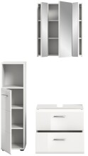Badezimmer-Set >Ice< in Weiß Hochglanz - 105x190x32cm (BxHxT)