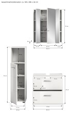 Badezimmer-Set >Ice< in Weiß Hochglanz - 105x190x32cm (BxHxT)