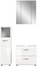 Badezimmer-Set >Ice< in Weiß Hochglanz - 105x190x32cm (BxHxT)