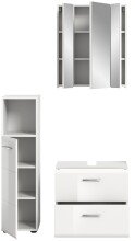 Badezimmer-Set >Ice< in Weiß Hochglanz - 105x190x32cm (BxHxT)