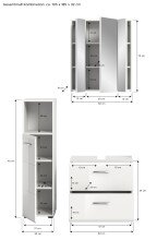 Badezimmer-Set >Ice< in Weiß Hochglanz - 105x190x32cm (BxHxT)