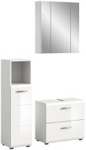 Badezimmer-Set >Ice< in Weiß Hochglanz -...