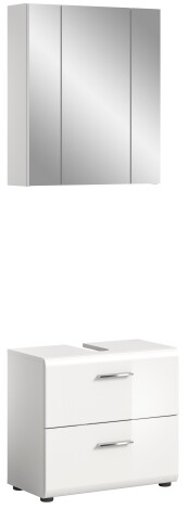 Badezimmer-Set >Ice< in Weiß Hochglanz - 60x190x32cm (BxHxT)
