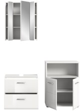 Badezimmer-Set >Ice< in Weiß Hochglanz - 135x190x32cm (BxHxT)