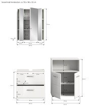Badezimmer-Set >Ice< in Weiß Hochglanz - 135x190x32cm (BxHxT)