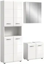 Badezimmer-Set >Ice< in Weiß Hochglanz -...