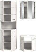 Badezimmer-Set >Ice< in Weiß Hochglanz - 135x190x32cm (BxHxT)