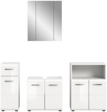 Badezimmer-Set >Ice< in Weiß Hochglanz - 180x190x32cm (BxHxT)