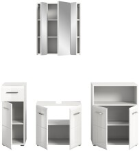 Badezimmer-Set >Ice< in Weiß Hochglanz - 180x190x32cm (BxHxT)