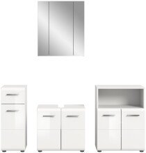 Badezimmer-Set >Ice< in Weiß Hochglanz - 180x190x32cm (BxHxT)