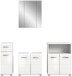 Badezimmer-Set >Ice< in Weiß Hochglanz - 180x190x32cm (BxHxT)
