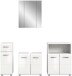 Badezimmer-Set >Ice< in Weiß Hochglanz - 180x190x32cm (BxHxT)