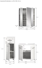 Badezimmer-Set >Ice< in Weiß Hochglanz - 105x190x32cm (BxHxT)