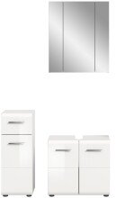 Badezimmer-Set >Ice< in Weiß Hochglanz - 105x190x32cm (BxHxT)
