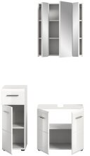 Badezimmer-Set >Ice< in Weiß Hochglanz - 105x190x32cm (BxHxT)