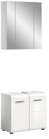 Badezimmer-Set >Ice< in Weiß Hochglanz - 60x190x32cm (BxHxT)